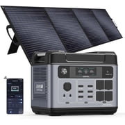 OUKITEL P2001 Plus+PV200 Power Station, 2048Wh Long-Life LiFePO4 Battery, 2400W Pure Sine Wave AC, Triple Recharging AC/Car/Solar, 0ms Switch for Home & Sensitive Electronics Protection