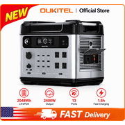 OUKITEL P2001 Plus 2400W Portable Power Station, 2048Wh LiFePO4 Battery, Solar Generator Home Backup with UPS, APP Control, for Camping, RV, Emergency Power Supply, CPAP