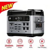 OUKITEL P2001 Plus 2400W Portable Power Station, 2048Wh LiFePO4 Battery, Solar Generator Home Backup with UPS, APP Control, for Camping, RV, Emergency Power Supply, CPAP