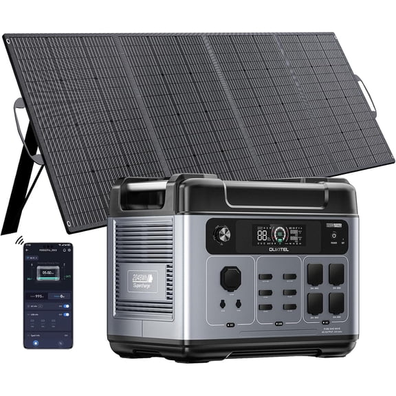 OUKITEL P2001 Pro 3200W/2048Wh Power Station with 400W Panel, Solar Generator (6400W Peak), APP LFP Battery Backup for Home, Camping & RVs