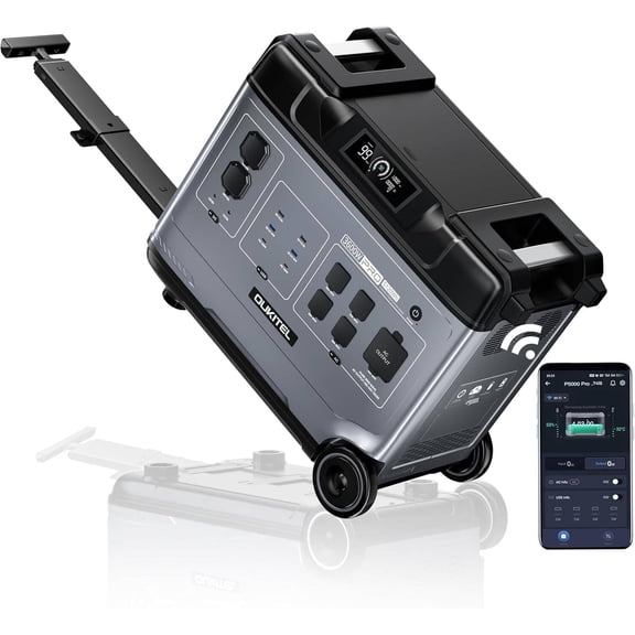 OUKITEL P5000 PRO Portable Power Station, 5120Wh LiFePO4 Battery, 3600W High-Power AC Output, APP Remote Control, for Home Backup, Power Outage, Camping & RV