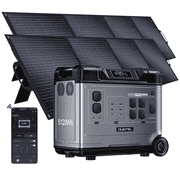 OUKITEL P5000 Pro 3600W Solar Generator with 2x200W Panel, 5120Wh Power Station, 5000W Peak AC Outlets, 1800W Fast Charging, EPS Emergency Backup for Home, Camping, RVs