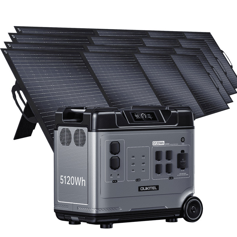 OUKITEL P5000 Pro 3600W Solar Generator with 4x200W Panel, 5120Wh Power ...