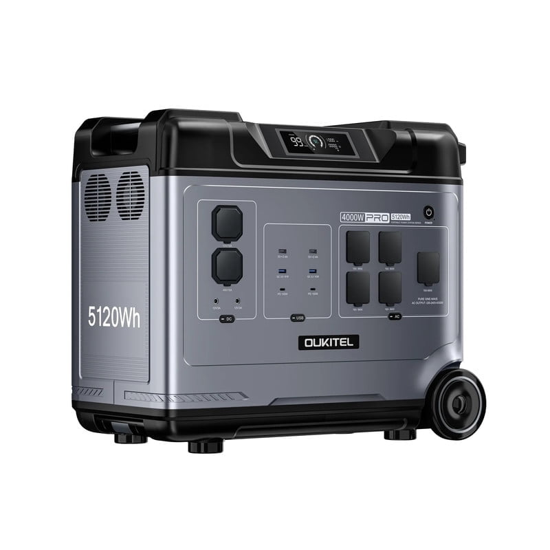 OUKITEL P5000 Pro 3600W Solar Generator 5120Wh Power Station , 5000W Peak, 5 AC Outlets, 1800W Fast Charging, LiFePO4 Battery, Emergency Backup for Home Camping RV