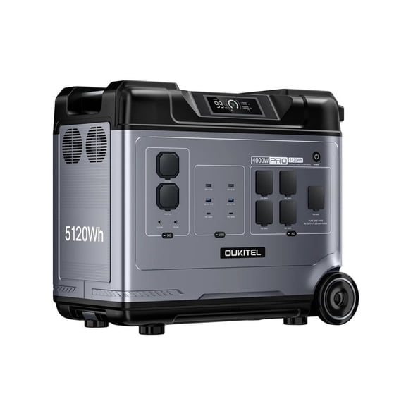 OUKITEL P5000 Pro 3600W Solar Generator 5120Wh Power Station , 5000W Peak, 5 AC Outlets, 1800W Fast Charging, LiFePO4 Battery, Emergency Backup for Home Camping RV
