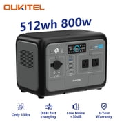OUKITEL P800 Portable Power Station, 512Wh LiFePO4, 800W Pure Sine Wave,2x800W AC Outlets Lightweight & Quiet Solar Generator for Camping, Home Emergency, RV & Outdoor Travel