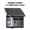 thumbnail image 1 of OUKITEL Solar Generator 2400W Continuous/4800W Peak Solar Generators with 1X100W Solar Panel, 1 of 8