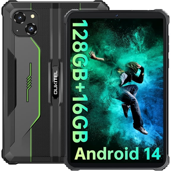 OUKITEL RT3 Pro Rugged Tablet 8 Inch HD Display 16GB RAM 128GB Storage Black