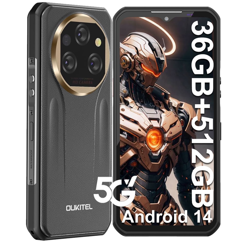 OUKITEL WP39 PRO Rugged Phone 5G Unlocked 2025-36GB+512GB/2TB Cell Phone, 11000mAh(33w) Battery, 6.6''FHD+Display Rugged Smartphone, 64MP Camera, 5G Dual SIM Android 14 Phone, NFC/GPS