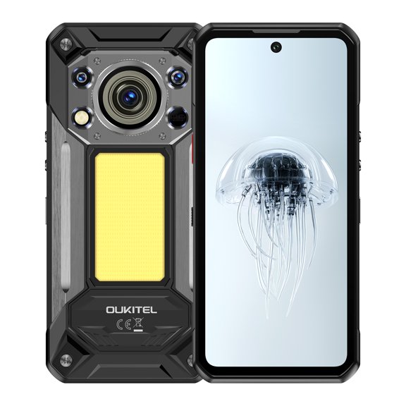 OUKITEL WP500 Rugged Gaming Phone Unlocked, 36GB RAM 1TB ROM Android 16, Hardware Privacy Toggle Switch, 10000mAh Battery with Camp Lamp Rugged Smartphone, 108MP Camera, 6.8" FHD+ 120Hz Display