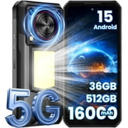 OUKITEL WP56 5G Rugged Smartphone Unlocked - 36GB+512GB/2TB Android 15 Rugged Phone,16000mAh Battery, 1000-Lumen Camping Light, 6.8" FHD+ 120Hz,108MP Camera,128dB Loud Speaker Waterproof, NFC/GPS/OTG