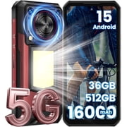 OUKITEL WP56 5G Rugged Smartphone Android 15, 36GB+512GB/2TB ,16000mAh45W, Versatile LED Light, 6.8 FHD+ 120Hz,108MP Camera,128dB Loud Speaker Waterproof, Nfc/Gps/Ots