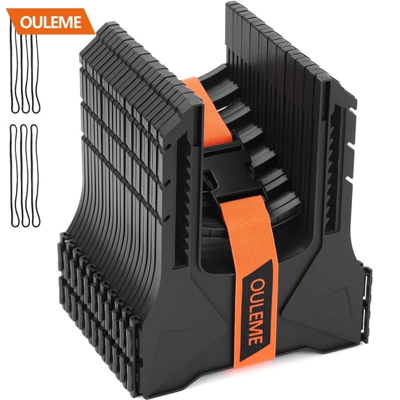 OULEME 10FT RV Sewer Hose Support, Black Tank Hose Holder with Rubber Band and Carry Strap, Easy to Adjust Height for Camper Travel Trailers