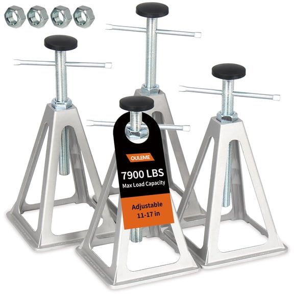 OULEME RV Stabilizer Jacks, 7900 lbs Capacity, Stack Jack Stands for RV Camper Travel Trailer, Support up to 7900 Lbs, with Additional Screw Nuts and Cushion Rubber Mats - 4 Pack