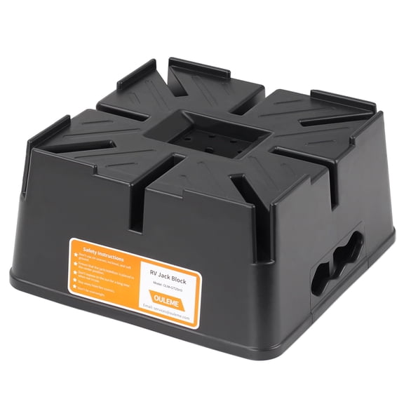 OULEME Trailer Jack Block, 15,000 lbs Leveling Block for RV Camper Travel Trailer 5th Wheel, Fits 8.5” Pad, Tongue Stand/Round Square Scissor Stabilizer Jack and Wheels, 1 Pack