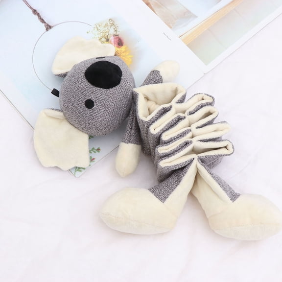 OULII 1 Pc Puppy Tug Toy Plush Multi Colored Squeaky Sound for Training Time