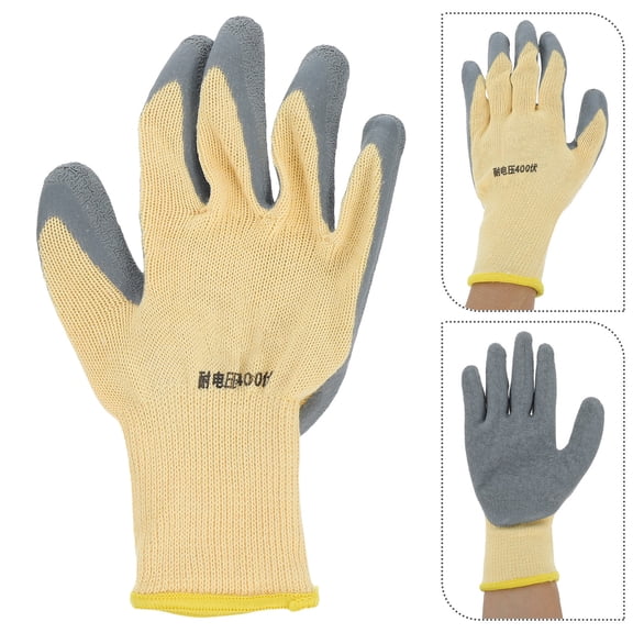 OULII 1Pair Rubber Electrician Gloves High Insulation Performance for Low Voltage Tasks