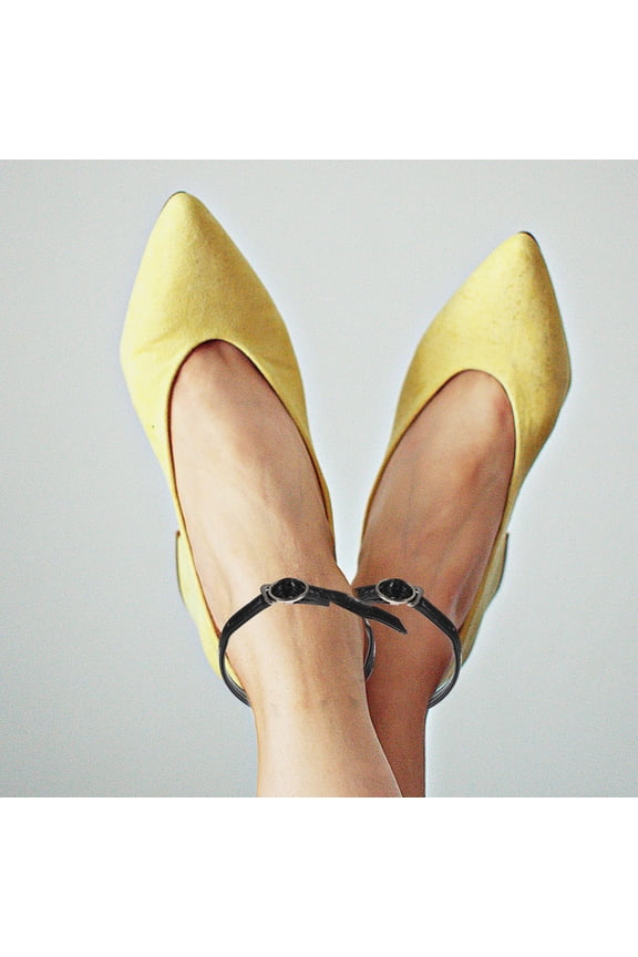 1 Pair Shoe Accessories for Women Fashion Design Lint Black Elastic High Heel