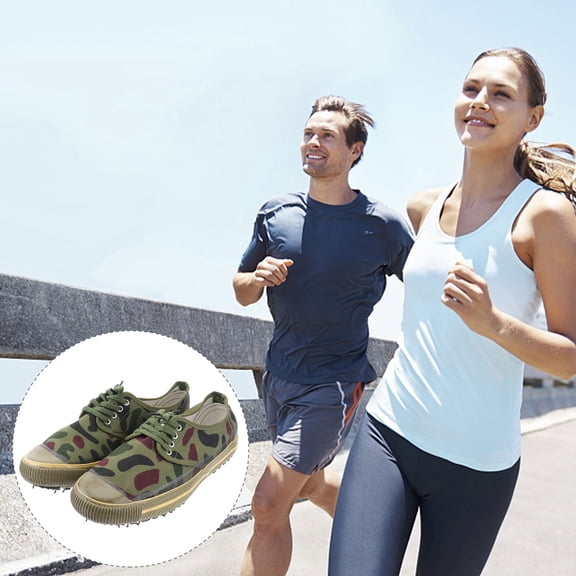 OULII 1 Pair Mens Canvas Shoes Casual Camouflage Cloth Flat Sole Design for Outdoor Activities