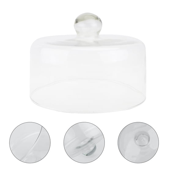 OULII Crystal Clear Glass Cake Cover for Protecting Food Ideal for Parties and Events White Size 12.5 inches