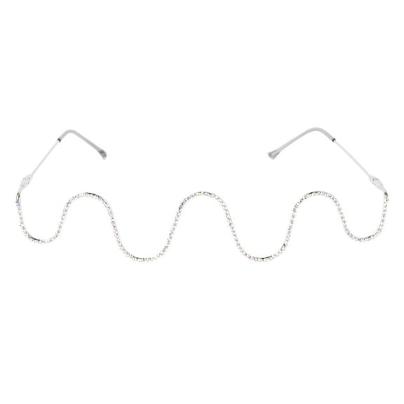 OULII Back to School 1 Pc Wave Glasses Prop Fashionable Design Metal Decoration Women Glasses Frame