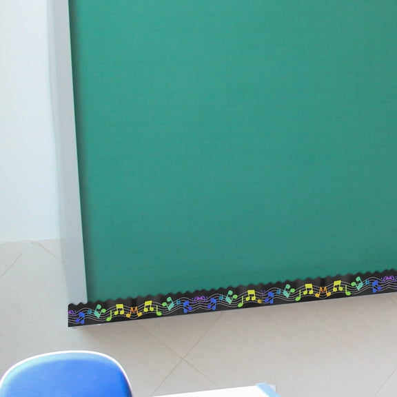 OULII Black Chalkboard Classroom Music Bulletin Board Border Sticker Decorative Trim for School Walls