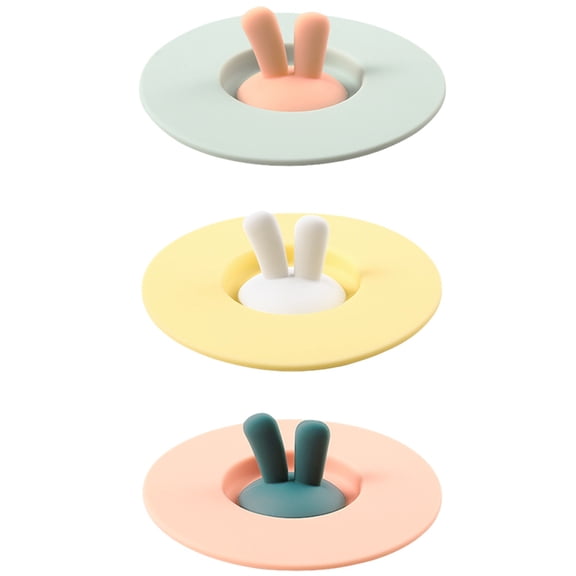 OULII Silicone Cup Lids Leakproof with Assorted Colors, 3 Pieces, for Home and Office Use