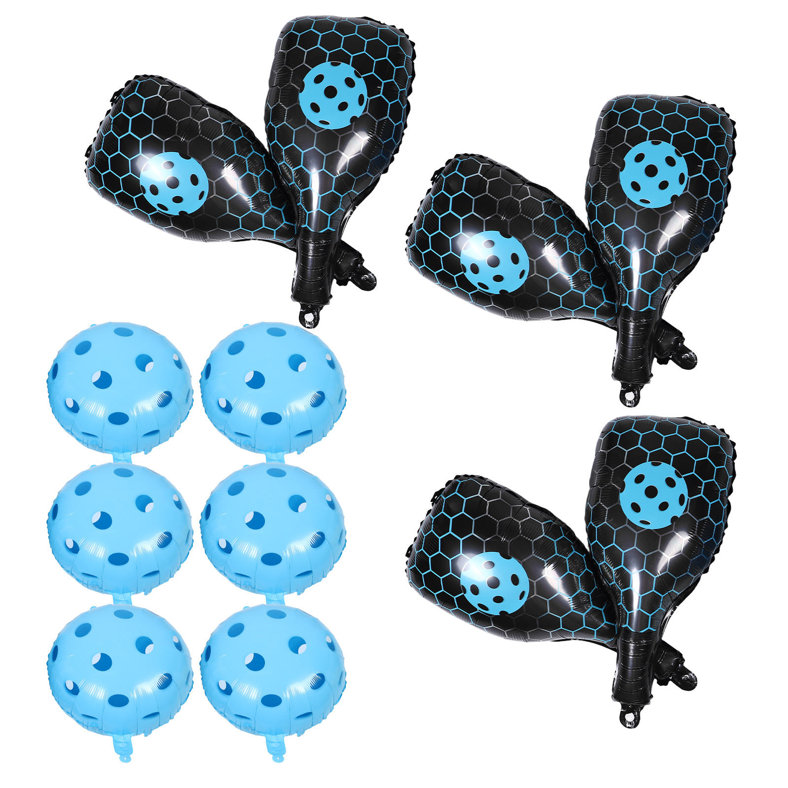 OULII 1 Set Sports Balloons With Racket Shape Sky-blue Aluminum Foil ...
