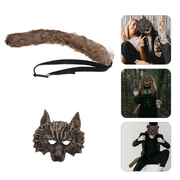 OULII Golden Werewolf Mask with Realistic Design, Perfect for Adult and Teen Costumes