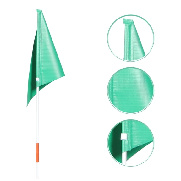 OULII 1 Set of Bicycle Flags Fiberglass Green Triangle Safety Flag for Travel