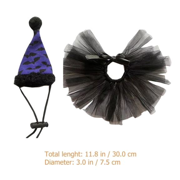 OULII 1Set Blue Pet Costume Hat and Skirt Kit for Lizard Comfortable Daily Wear