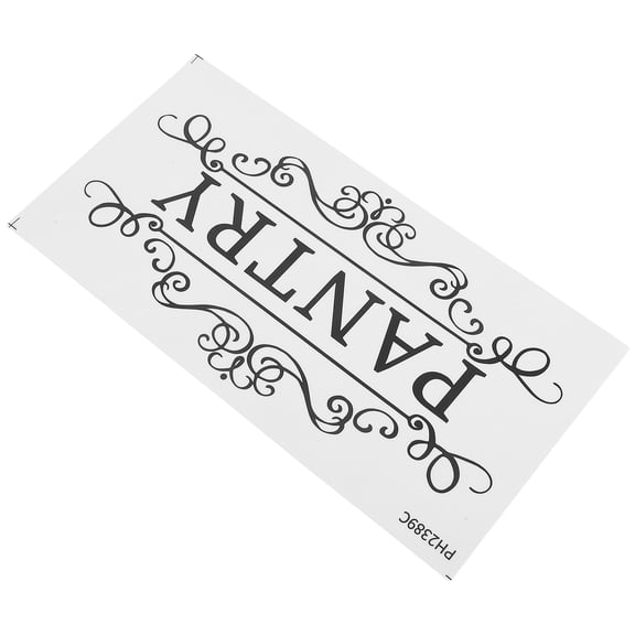 OULII Waterproof Removable PVC Pantry Door Sign Black Minimalist Wall Sticker for Kitchen Laundry Room Decor