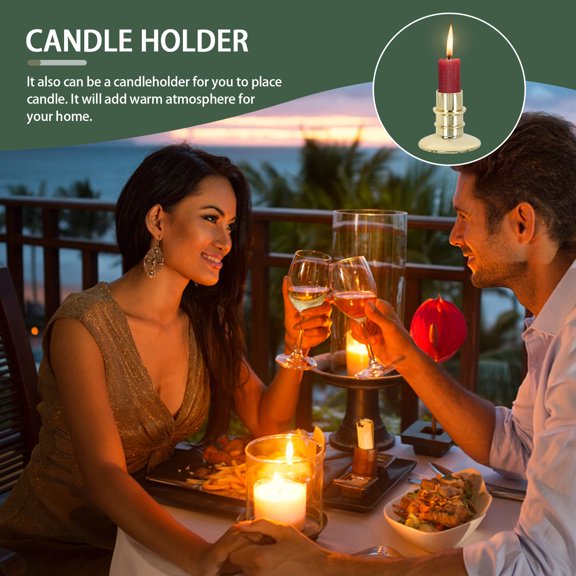 OULII 10 Pcs Golden Plastic Candlestick Decor For Living Room Table Candles Holder