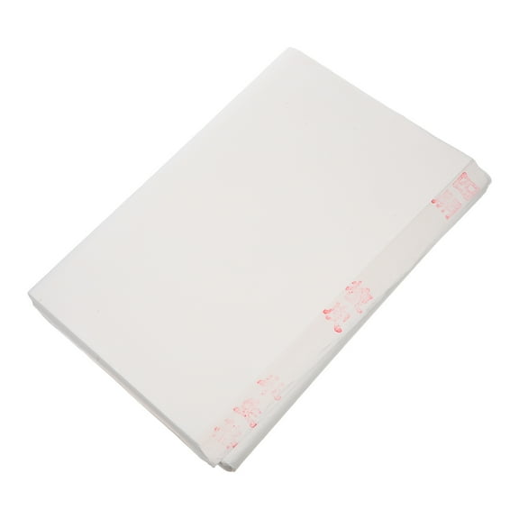OULII 100Pcs White Rice Paper Calligraphy Sheets with Texture for Chinese and Japanese Brush Ink Art