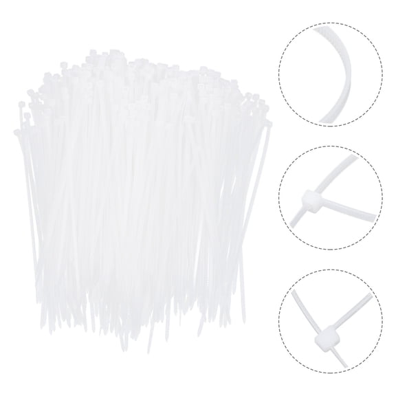 OULII 1000Pcs White Cable Ties Heavy Duty for Computer Use Durable Flexible and Flame Retardant