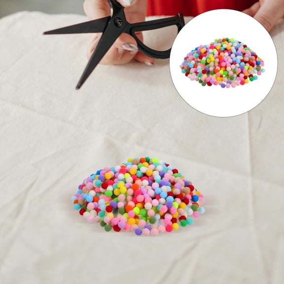 OULII 1000pcs Craft Supplies Pompoms Balls Assorted Color DIY Projects For Artists