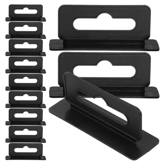 OULII 100Pcs Black Plastic Retail Display Hooks with Aircraft Hole for Easy Wall Mounted Product Hanging