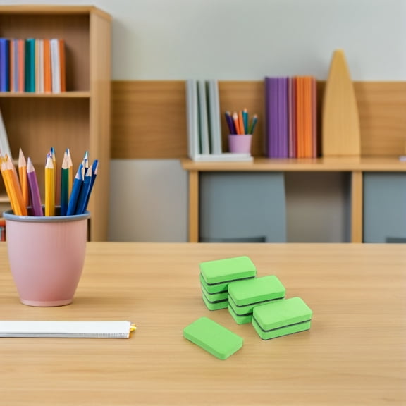 OULII 100Pcs Office Whiteboard Erasers Green Felt Compact Design for Efficient Dry Erasing