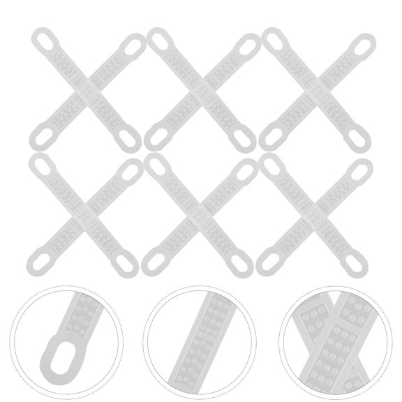 OULII 100Pcs Plastic Hanger Grip Strips Anti Skid Closet Accessory Transparent Design
