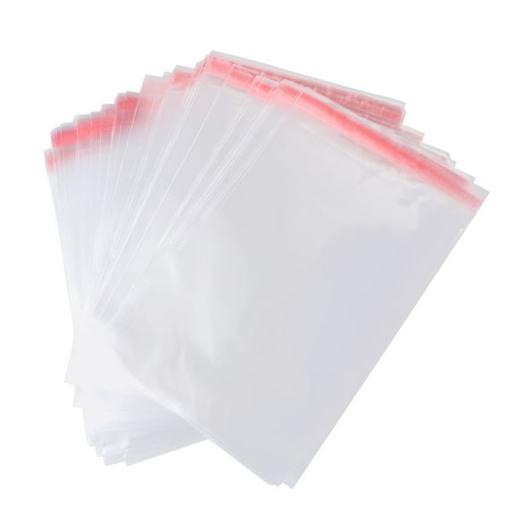 OULII 100Pcs Self Adhesive Cellophane Bags Transparent Opp Plastic for Storage and Packaging