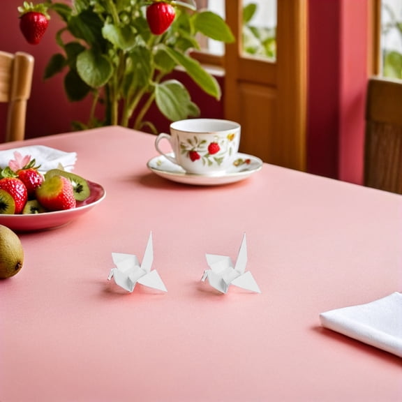 OULII 100Pcs White Origami Crane Decorations for Wedding Party Backdrop and DIY Crane Streamer Use