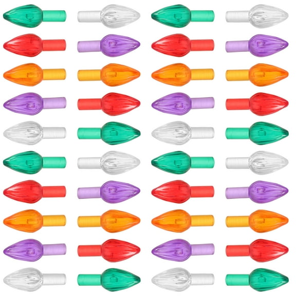 OULII Ceramic Christmas Tree Twist Lights, Assorted Color, Sturdy Plastic, for Festive Decor 100Pcs