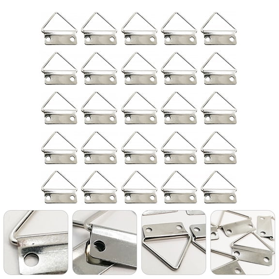 OULII 100pcs Metal Triangle Picture Hangers for Hanging Mirrors and Frames