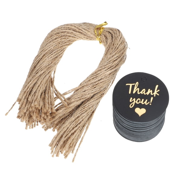 OULII 100pcs Wedding Tags for Favors Black Cardboard Decoration for Bridal Shower