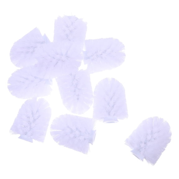 OULII Sturdy Toilet Brush Refills White Plastic High Density Bristles for Cleaning 10Pcs