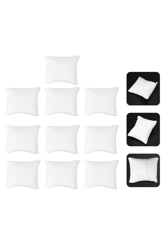 White Watch Cushion Display Pillows Set of 10 PU Watch Holder Accessories
