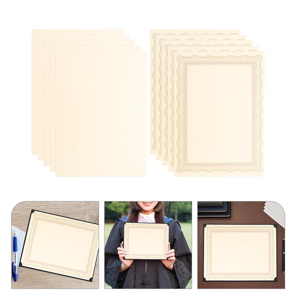 OULII 10Pcs A4 Certificate Paper for Writing and Printing Awards Graduation Recognition