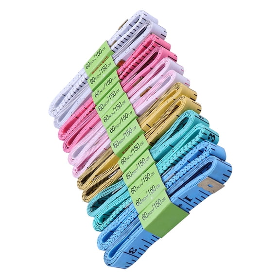 OULII 10Pcs Assorted Color Tape Measure with Retractable Button for Measuring Round Or Straight Objects