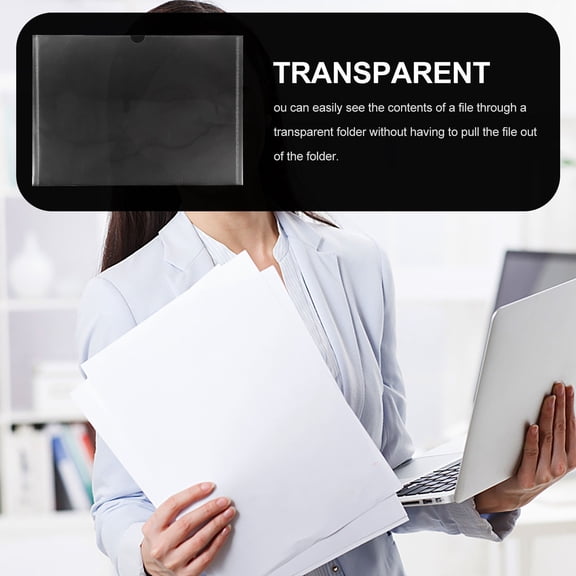 OULII 10Pcs Chic Transparent Document Folder File Protector for Paper Storage