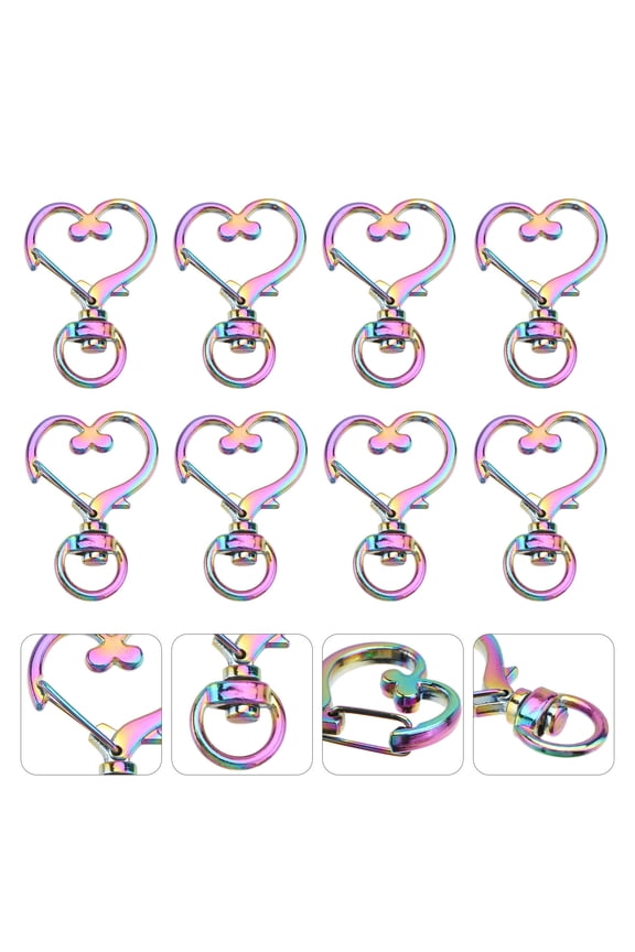 Cute Keychains Heart Shaped Keyring Alloy 10Pcs